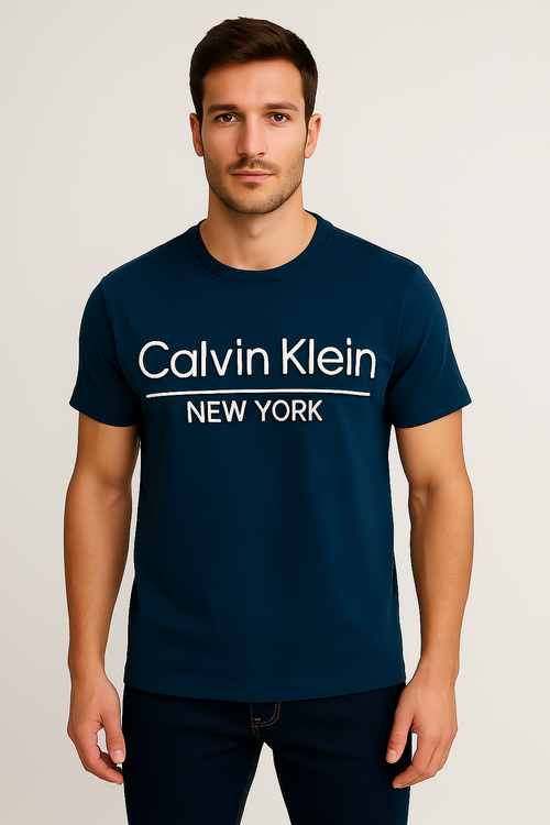 Calvin Klein Embossed Logo T-Shirt – Navy Blue