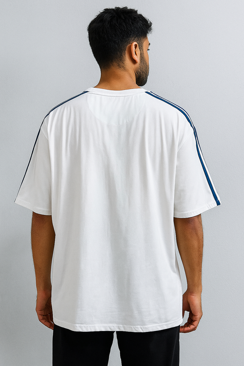 Adidas Oversized Logo T-Shirt – White & Blue