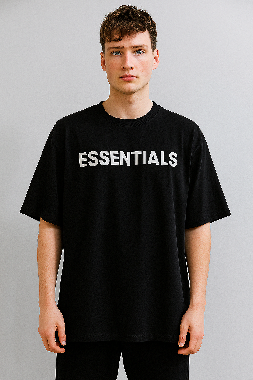 ESSENTIALS Fear of God Oversized Black T-Shirt