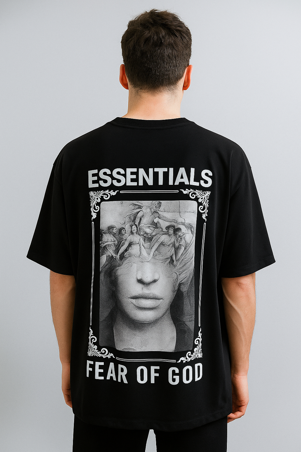 ESSENTIALS Fear of God Oversized Black T-Shirt